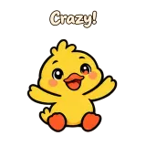 Crazy! · Office Duck sticker from Chat Reactions