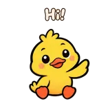Hi! · Office Duck sticker from Chat Reactions