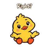 Right? · Office Duck sticker from Chat Reactions