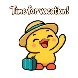Time for vacation! · Office Duck sticker from Chat Reactions