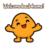 Welcome back home! · Potato sticker from Chat Reactions