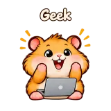 Geek · Snack Hamster sticker from Chat Reactions