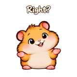 Right? · Snack Hamster sticker from Chat Reactions