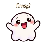 Crazy! · Soft Ghost sticker from Chat Reactions