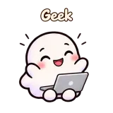 Geek · Soft Ghost sticker from Chat Reactions