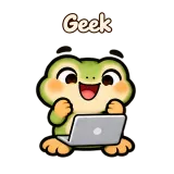 Geek · Tiny Frog sticker from Chat Reactions