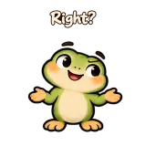 Right? · Tiny Frog sticker from Chat Reactions