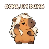 OOPS, I'M DUMB · Capybara sticker from Express Yourself