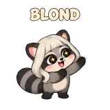 BLOND · Chaos Raccoon sticker from Express Yourself