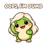 OOPS, I'M DUMB · Tiny Frog sticker from Express Yourself