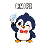 Knife · Awkward Penguin sticker from Express Yourself
