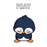 Pray · Awkward Penguin sticker from Express Yourself