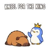 Kneeling for the King · Capybara sticker from Express Yourself