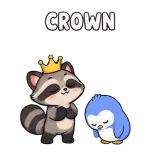 Crown · Chaos Raccoon sticker from Express Yourself