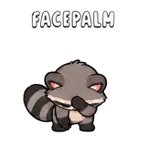 Facepalm · Chaos Raccoon sticker from Express Yourself