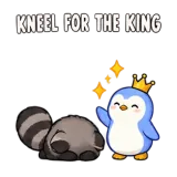 Kneeling for the King · Chaos Raccoon sticker from Express Yourself