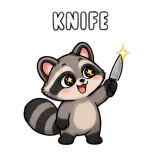 Knife · Chaos Raccoon sticker from Express Yourself