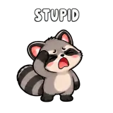 Stupid · Chaos Raccoon sticker from Express Yourself