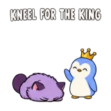 Kneeling for the King · Drama Cat sticker from Express Yourself