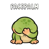 Facepalm · Tiny Frog sticker from Express Yourself