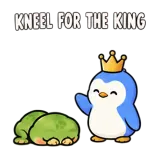 Kneeling for the King · Tiny Frog sticker from Express Yourself