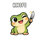 Knife · Tiny Frog sticker from Express Yourself