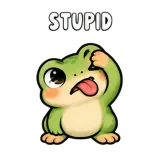 Stupid · Tiny Frog sticker from Express Yourself