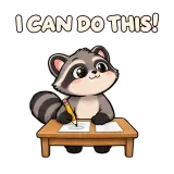 I CAN DO THIS! · Chaos Raccoon sticker from Express Yourself