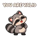 YOU ARE VALID · Chaos Raccoon sticker from Express Yourself