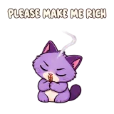 PLEASE MAKE ME RICH · Drama Cat sticker from Express Yourself