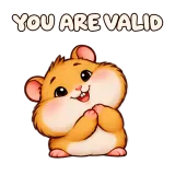 YOU ARE VALID · Snack Hamster sticker from Express Yourself