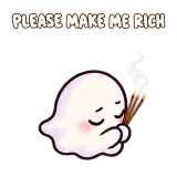 PLEASE MAKE ME RICH · Soft Ghost sticker from Express Yourself