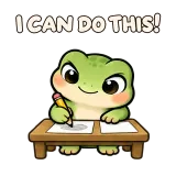 I CAN DO THIS! · Tiny Frog sticker from Express Yourself