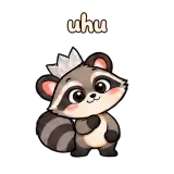 uhu · Chaos Raccoon sticker from Chat Signs