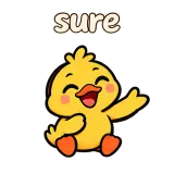 sure · Office Duck sticker from Chat Signs