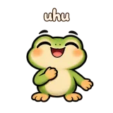 uhu · Tiny Frog sticker from Chat Signs