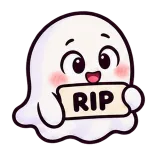 RIP, Little Ghost sticker from Trending Picks