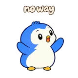 no way · Awkward Penguin sticker from Chat Reactions