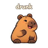 drunk · Capybara sticker from Chat Reactions