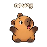 no way · Capybara sticker from Chat Reactions