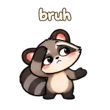 bruh · Chaos Raccoon sticker from Chat Reactions