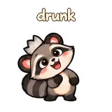 drunk · Chaos Raccoon sticker from Chat Reactions