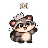 gg · Chaos Raccoon sticker from Chat Reactions