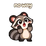 no way · Chaos Raccoon sticker from Chat Reactions