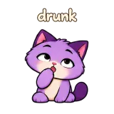 drunk · Drama Cat sticker from Chat Reactions