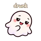 drunk · Soft Ghost sticker from Chat Reactions