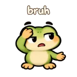 bruh · Tiny Frog sticker from Chat Reactions