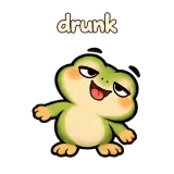 drunk · Tiny Frog sticker from Chat Reactions