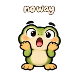 no way · Tiny Frog sticker from Chat Reactions