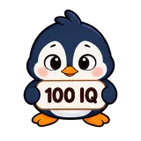 100 IQ · Awkward Penguin sticker from Chat Signs